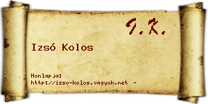 Izsó Kolos névjegykártya
